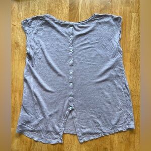 Linen shirt with button detail up back  #linen